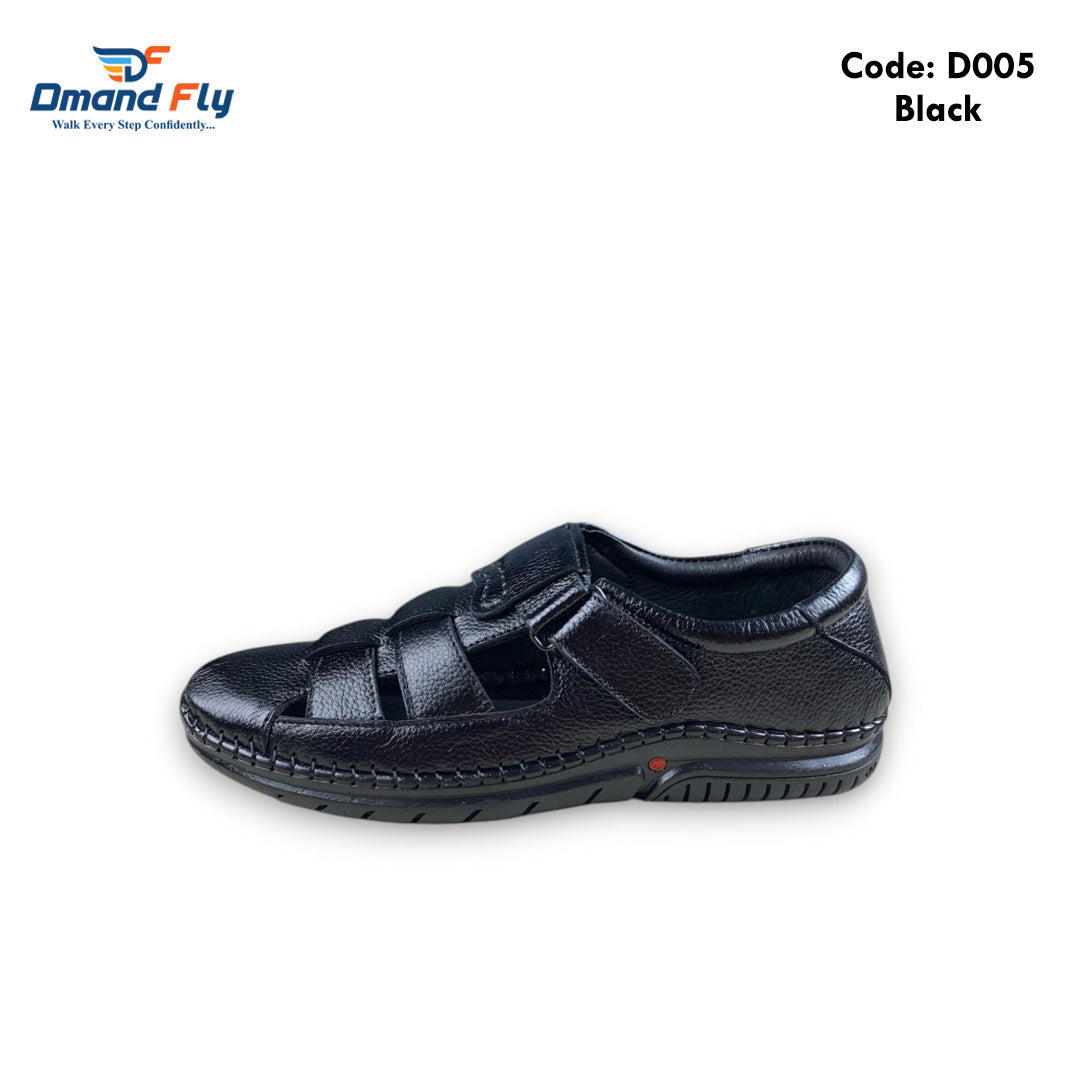 D005 Leather Sandal Black