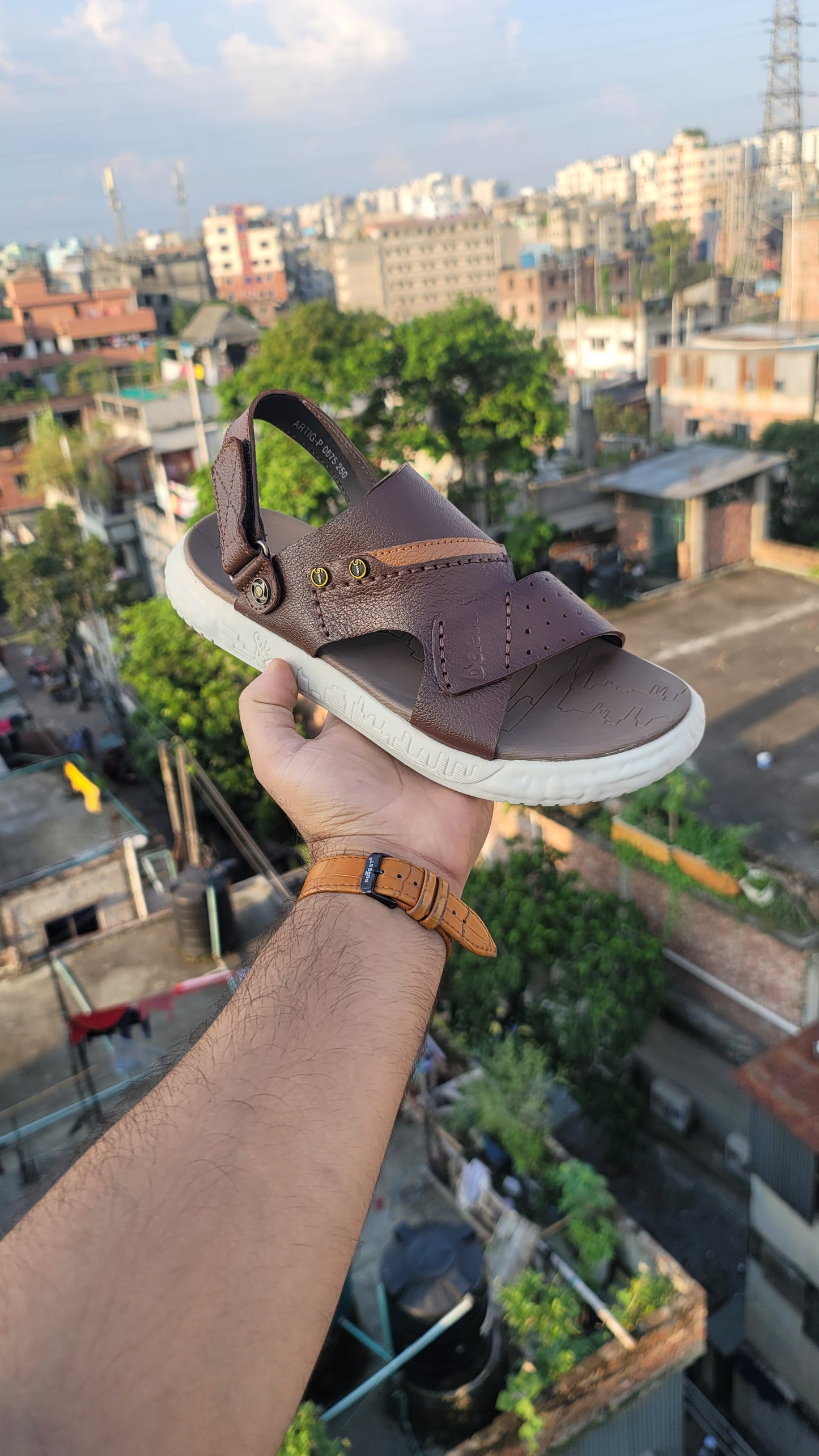 Unique Leather Pailone Sandal- 675 (Chocolate)
