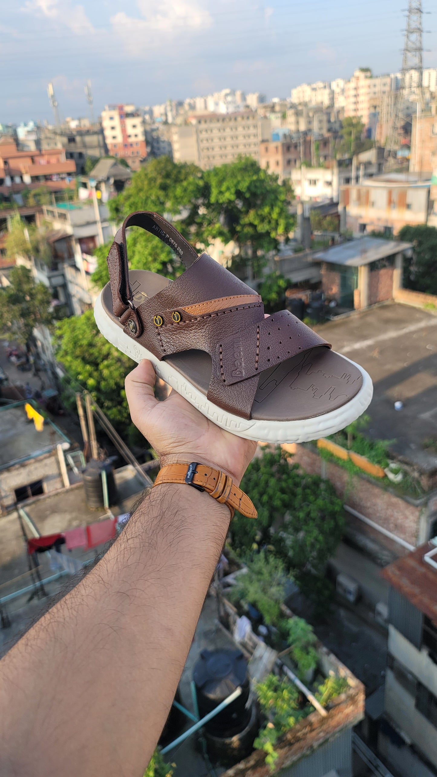 Unique Leather Pailone Sandal- 675 (Chocolate)