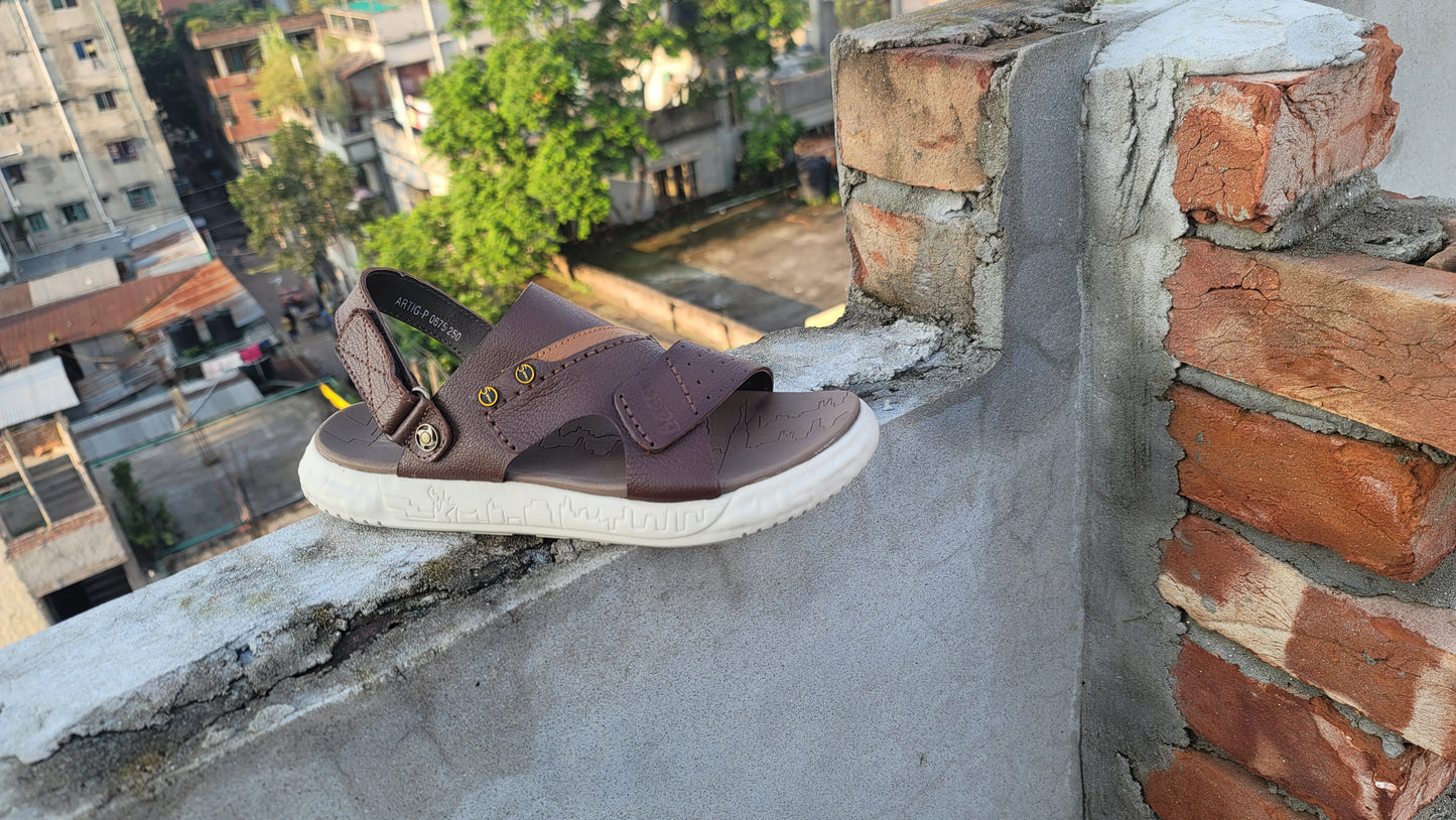 Unique Leather Pailone Sandal- 675 (Chocolate)