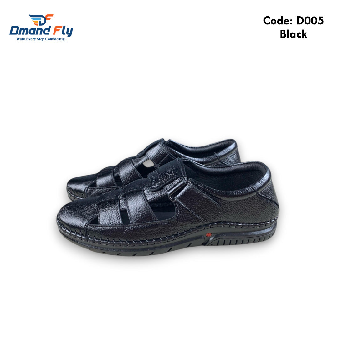 D005 Leather Sandal Black
