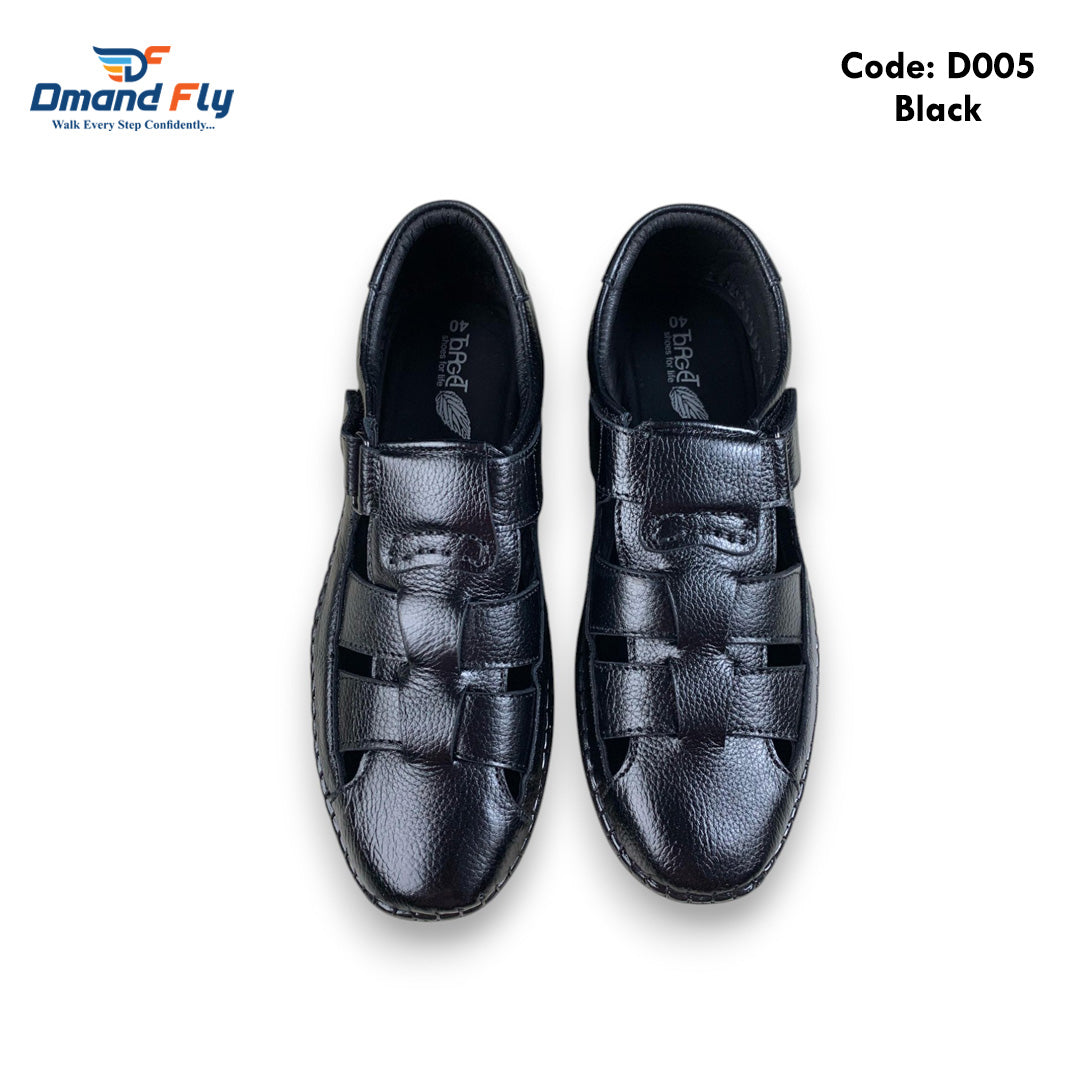 D005 Leather Sandal Black