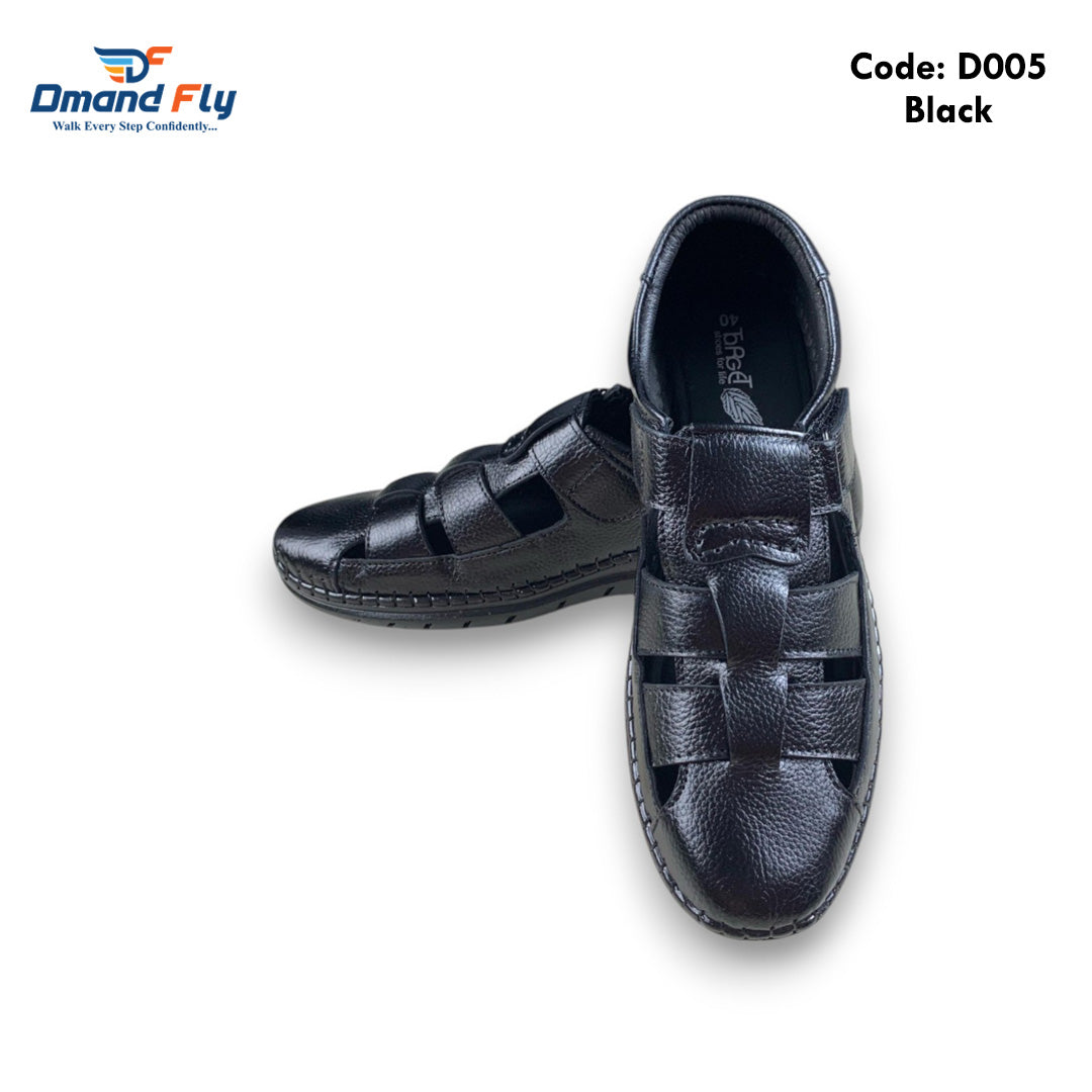 D005 Leather Sandal Black