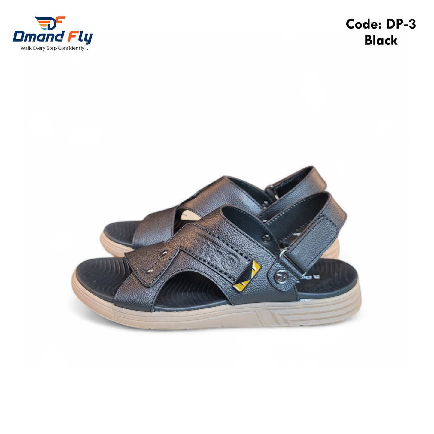 DP-3 Premium Leather Sandal (Black)