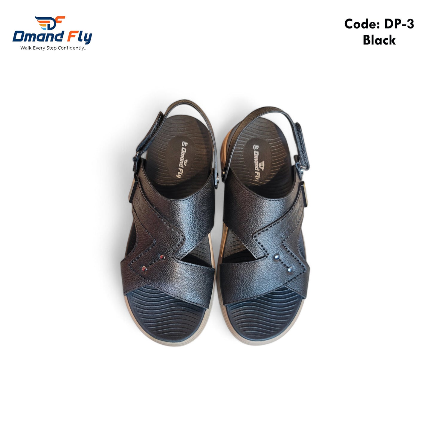 DP-3 Premium Leather Sandal (Black)