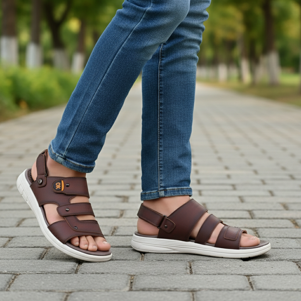 DP-12 Leather Sandal (Chocolate)