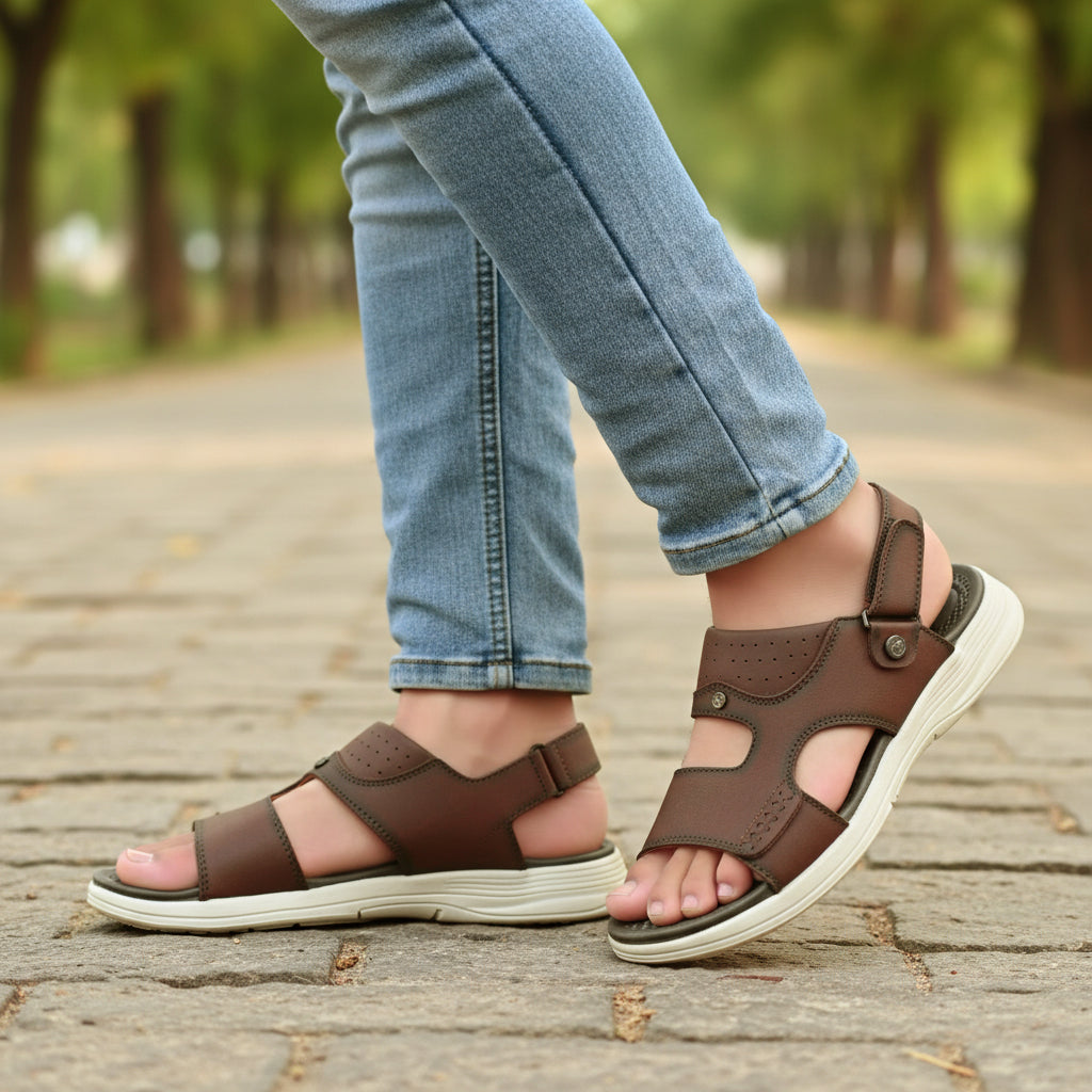 DP-11 Leather Sandal (Chocolate)