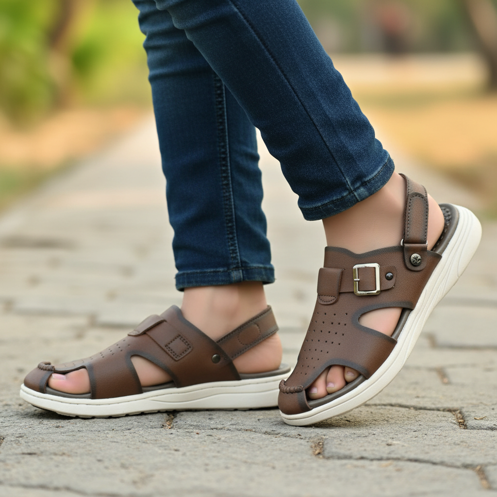 DP-14 Leather Sandal (Chocolate)
