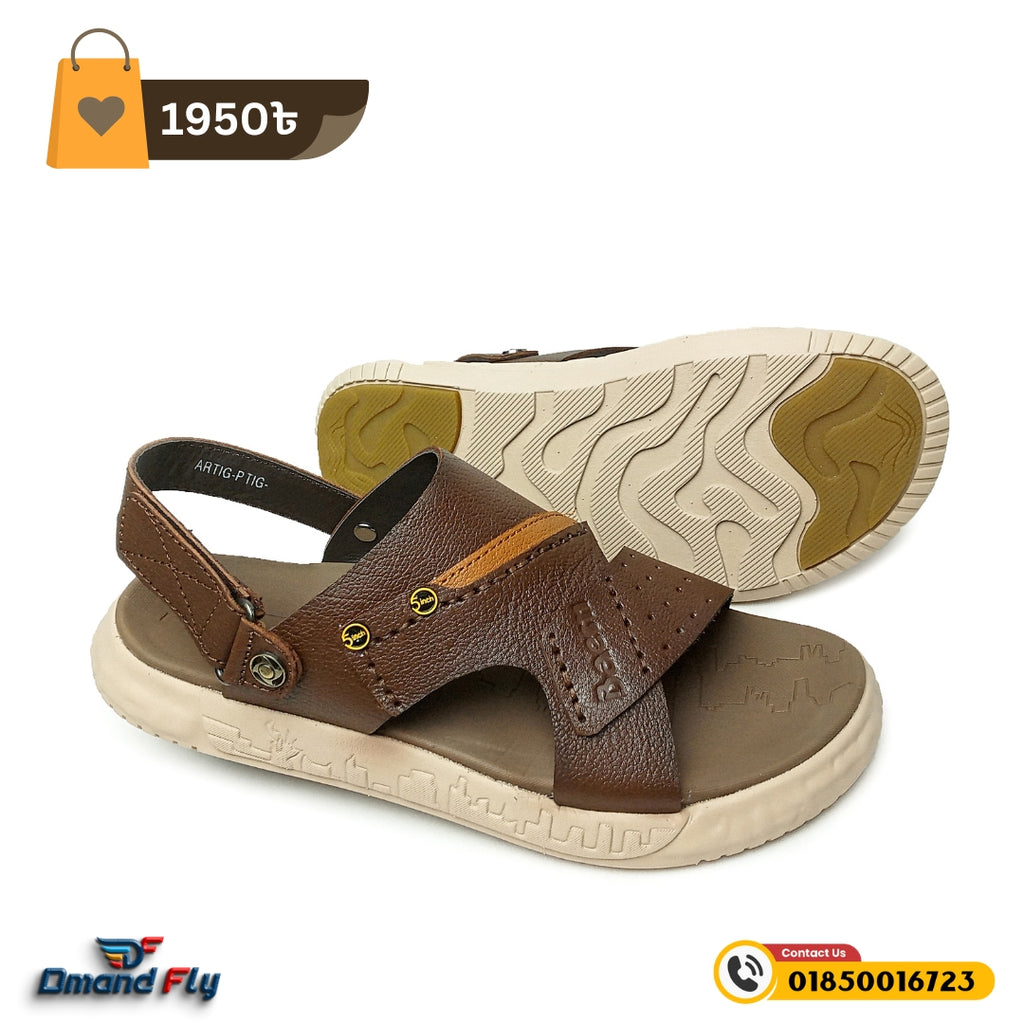 Unique Leather Pailone Sandal- 675 (Chocolate)