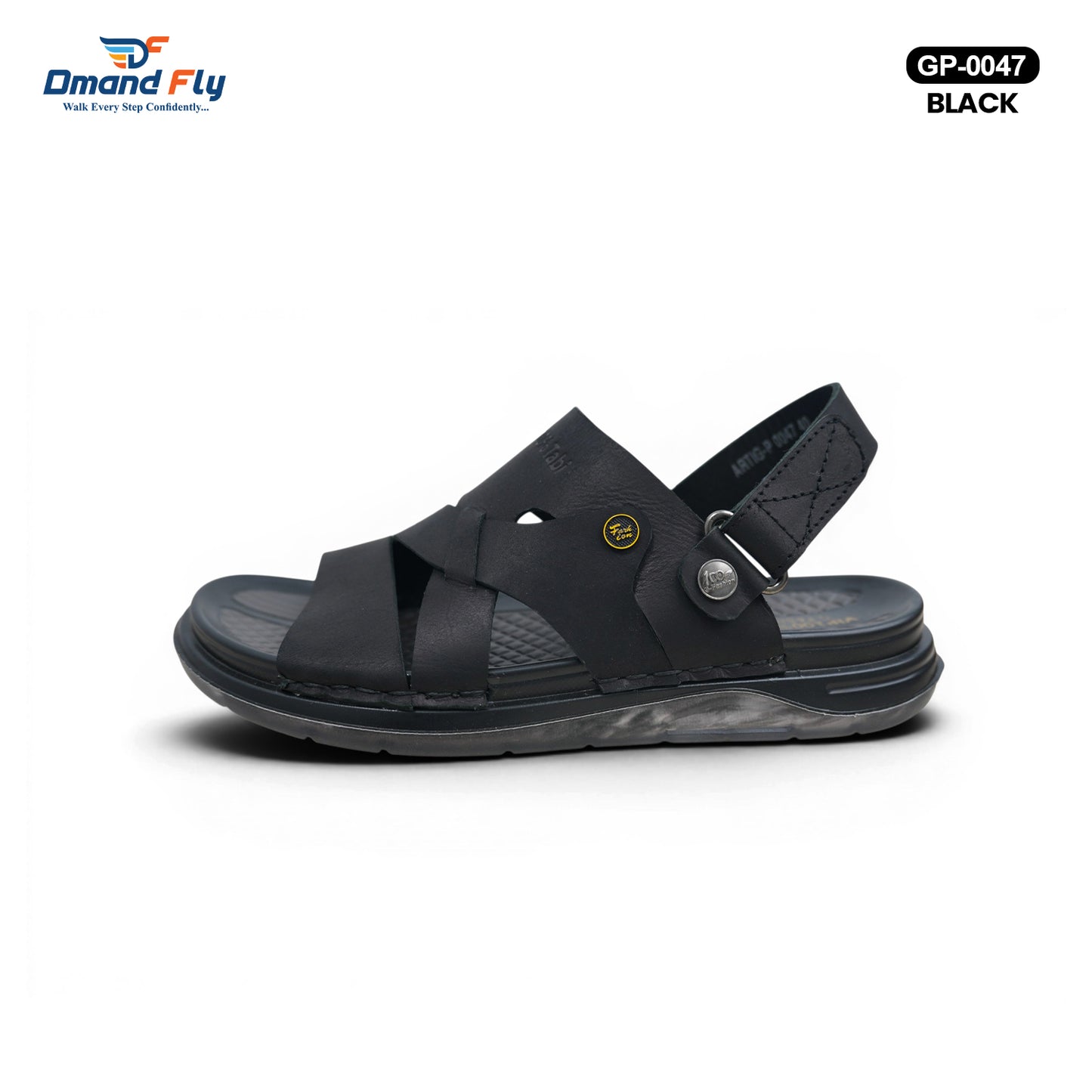 GP-0047 Leather Sandal (Black)