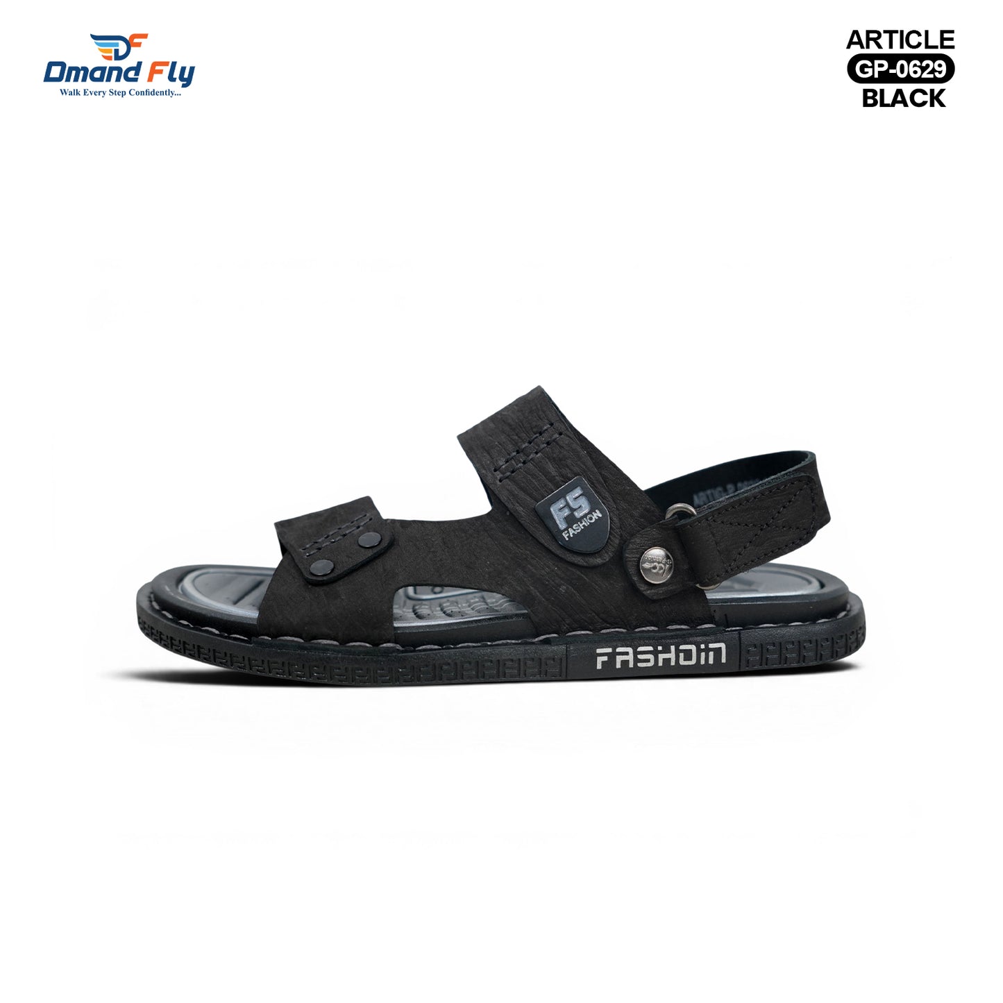 GP-0629 Leather Sandal (Black)