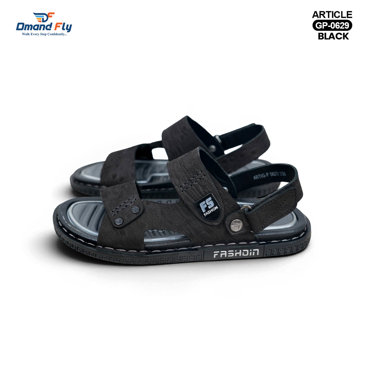 GP-0629 Leather Sandal (Black)