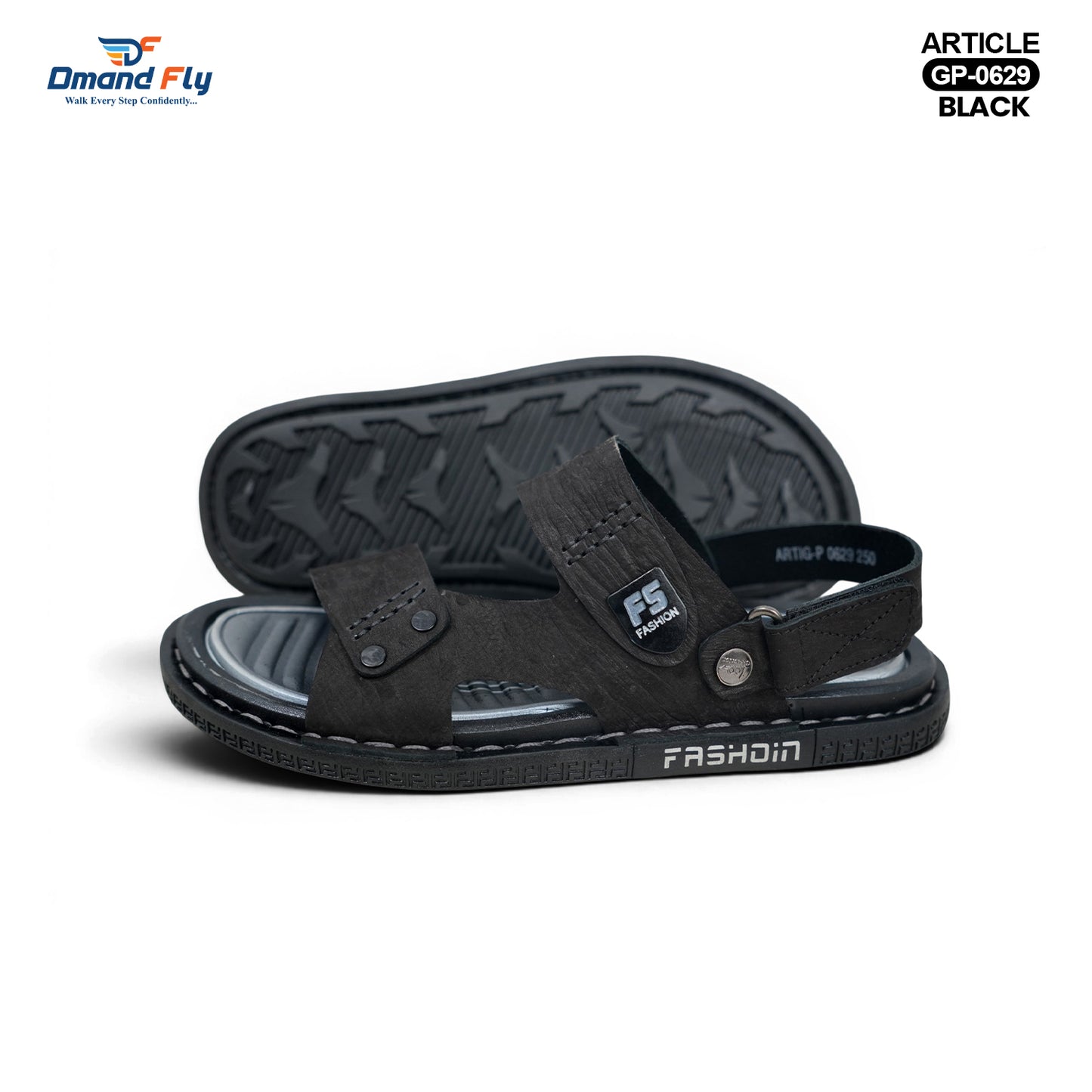 GP-0629 Leather Sandal (Black)