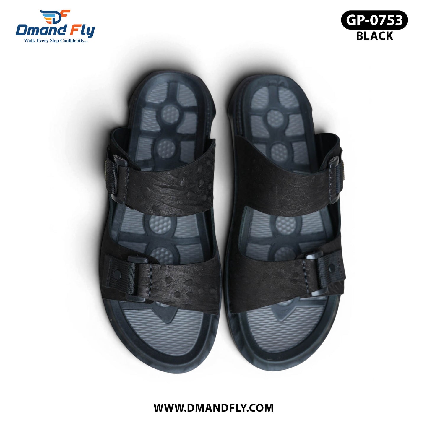 GP-0753 Leather Sandal (Black)