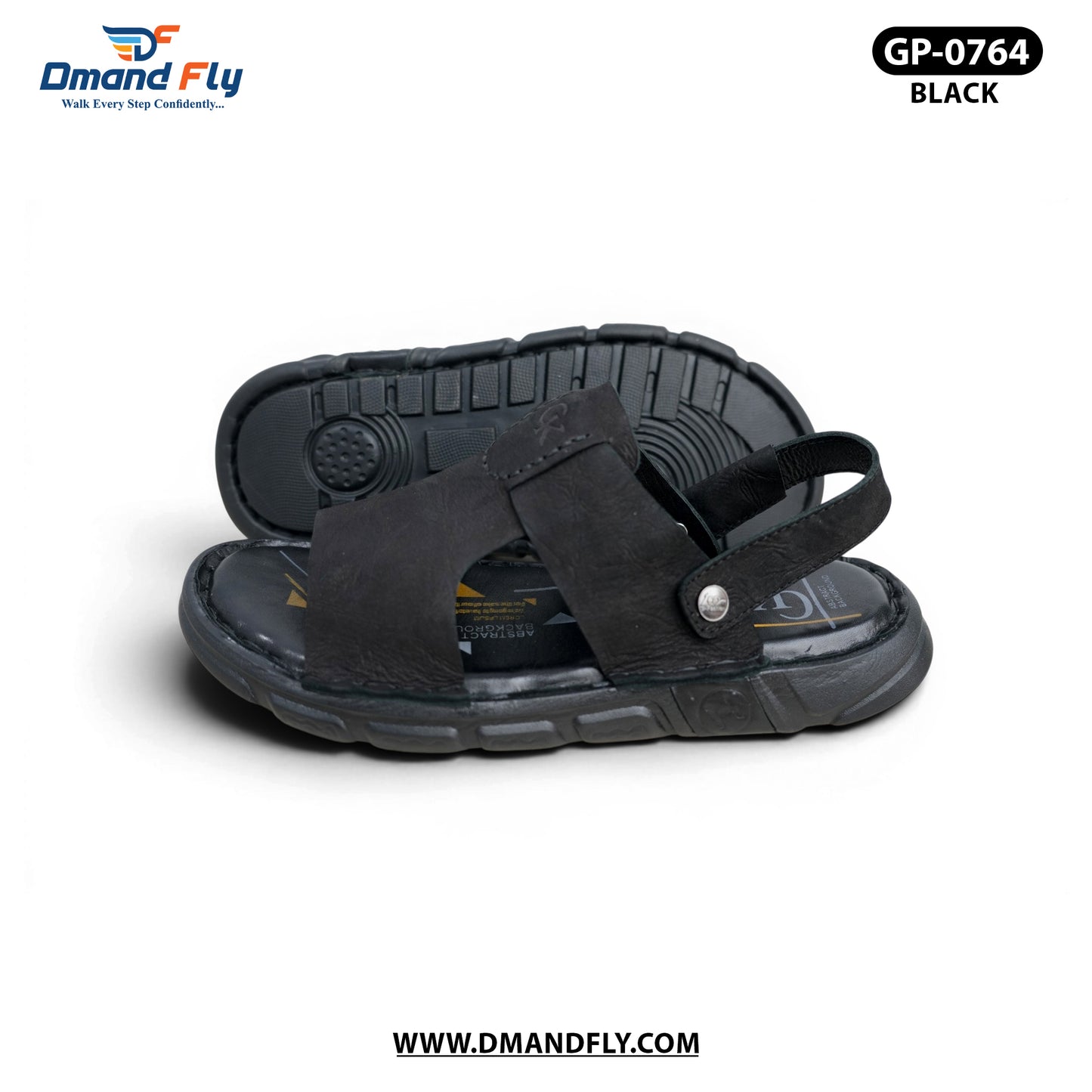 GP-0764 Leather Sandal (Black)