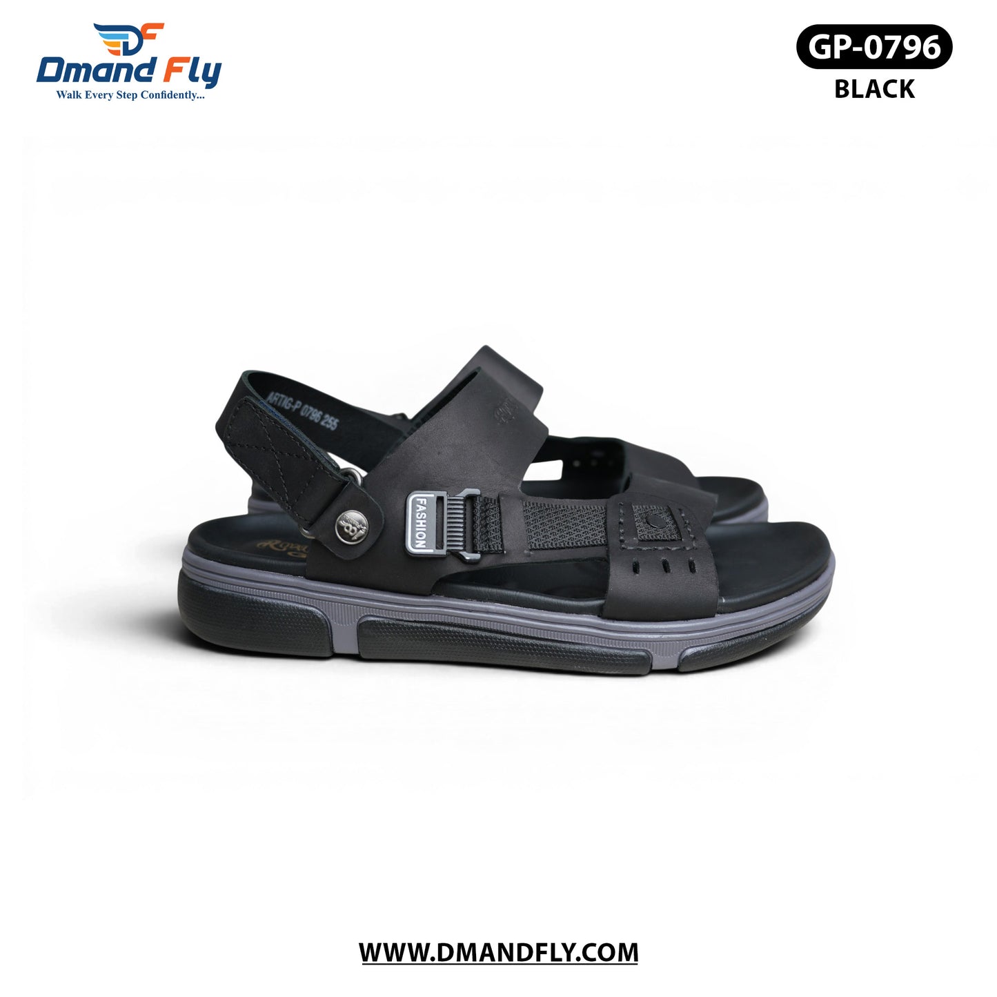 GP-0796 Leather Sandal (Black)