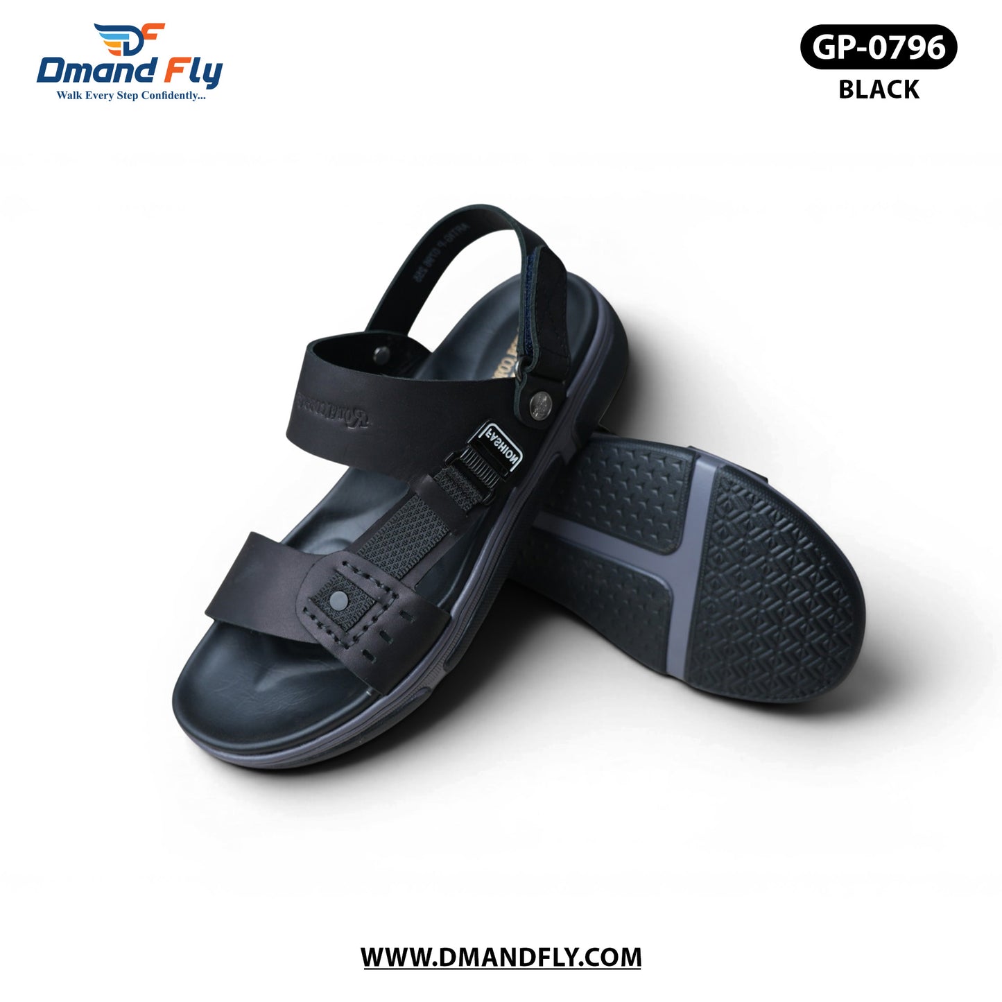 GP-0796 Leather Sandal (Black)