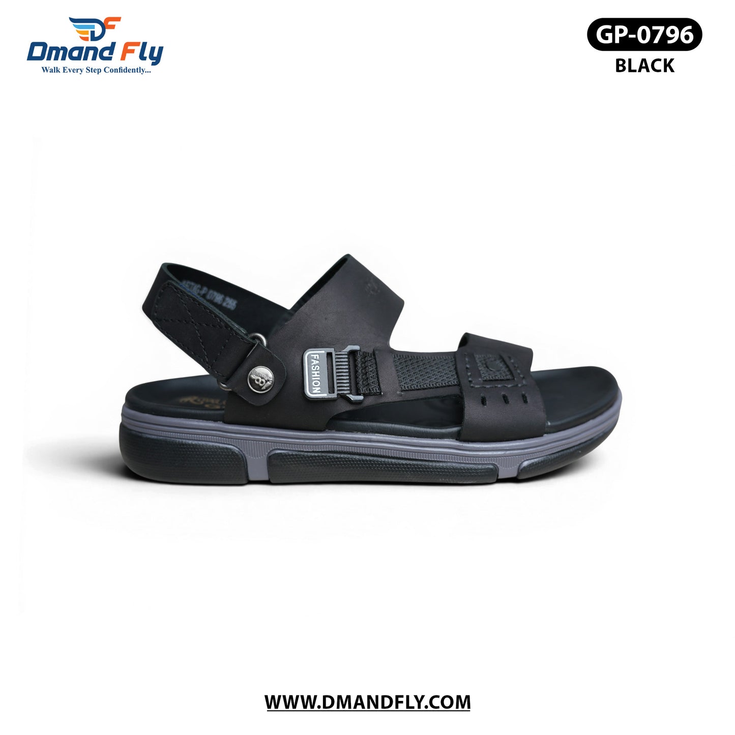 GP-0796 Leather Sandal (Black)