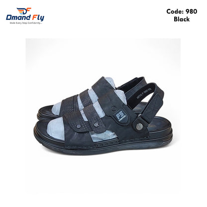 980 Leather Sandal (Black)