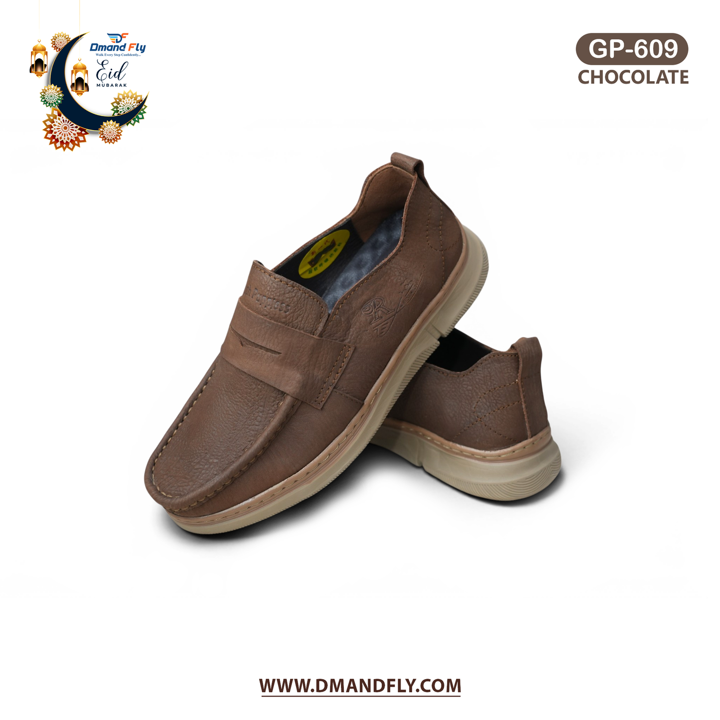 GP-609 Leather Casual Shoe (Chocolate)