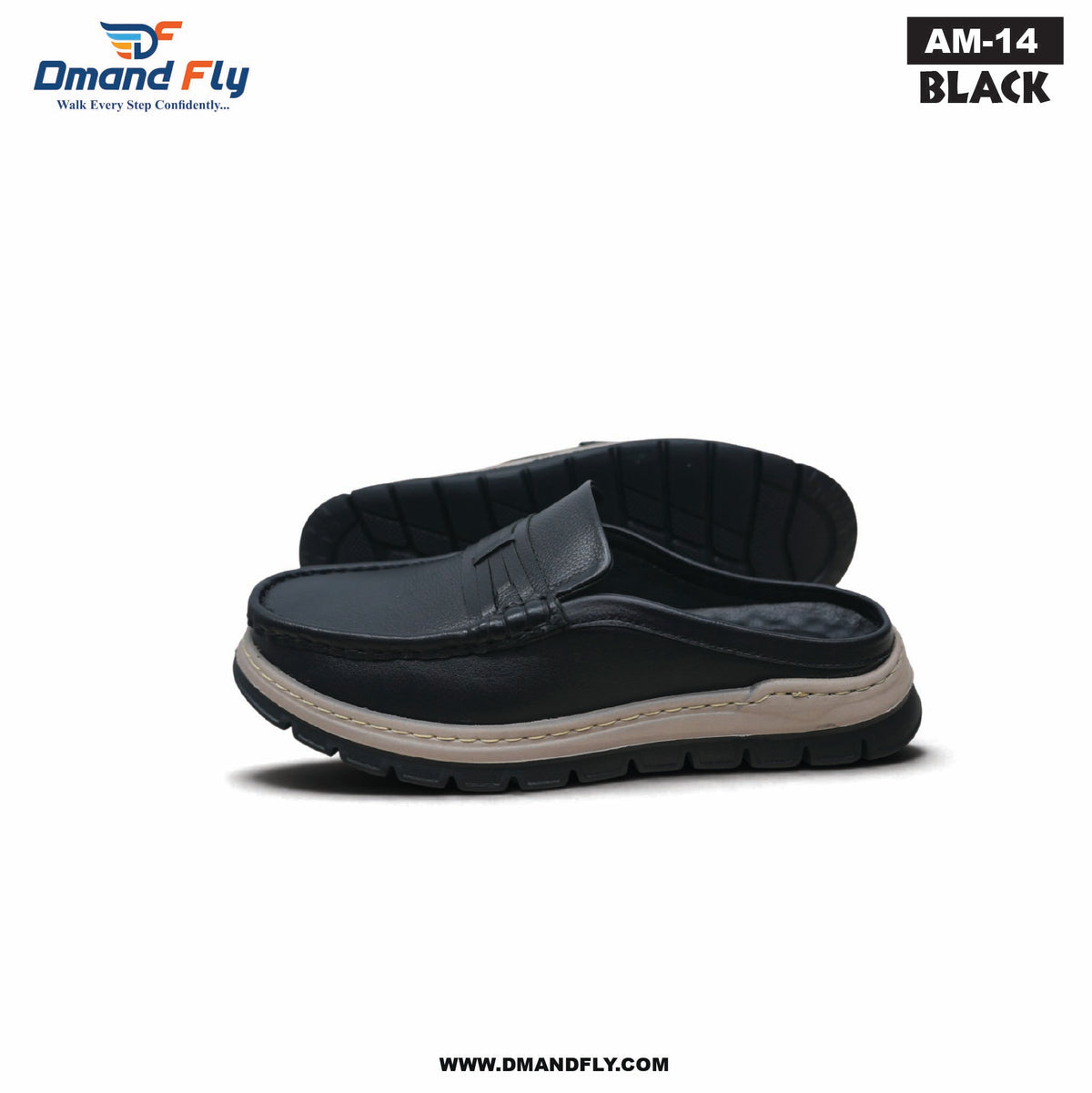 AM-14 Original Leather Half Casula Shoe (Black)