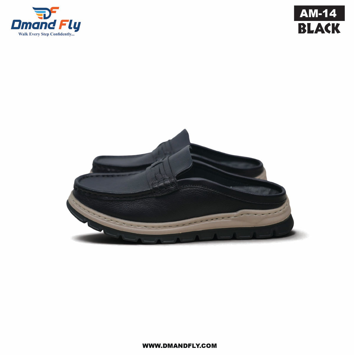 AM-14 Original Leather Half Casula Shoe (Black)