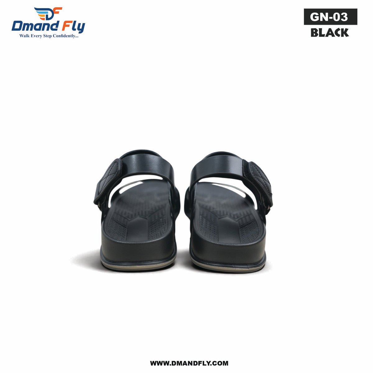 GN-03 Sythetic Leather Sandal (Black)