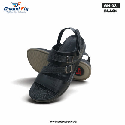 GN-03 Sythetic Leather Sandal (Black)