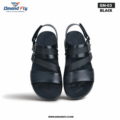 GN-03 Sythetic Leather Sandal (Black)
