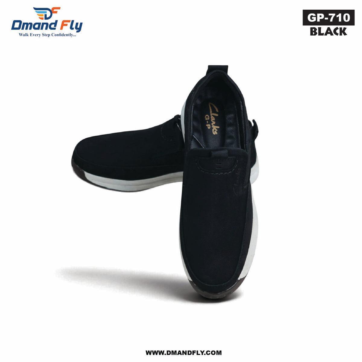 GP-710 Leather Casual Shoe (Black)
