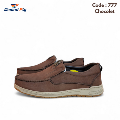 Premium Leather Casual Shoes - 777 (Chocolate)