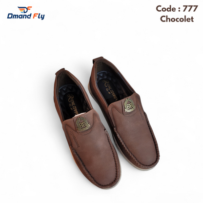 Premium Leather Casual Shoes - 777 (Chocolate)