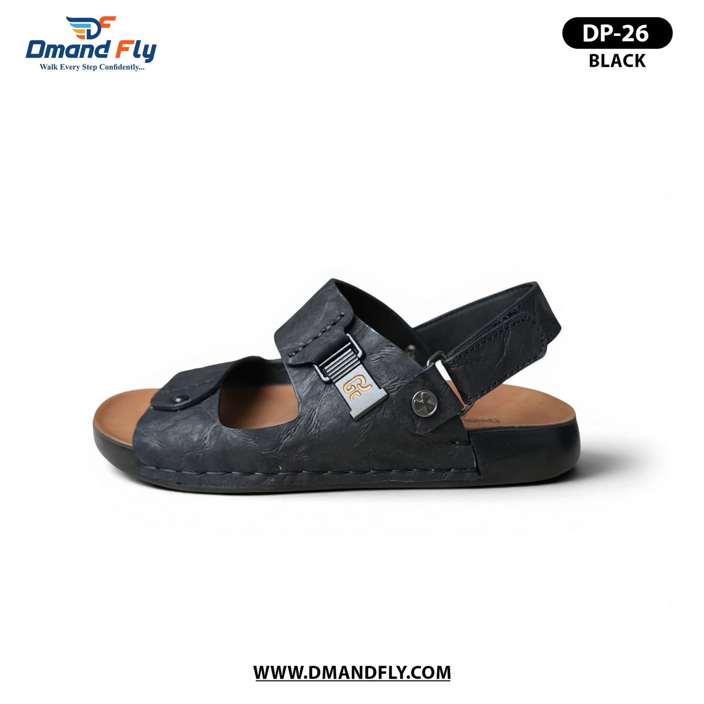 DP-26 Leather Sandal (Black)