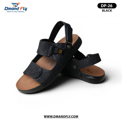 DP-26 Leather Sandal (Black)