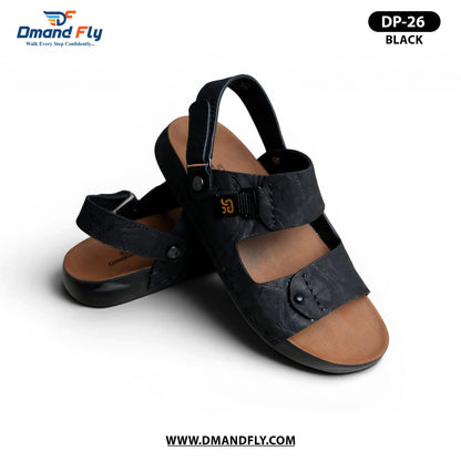 DP-26 Leather Sandal (Black)