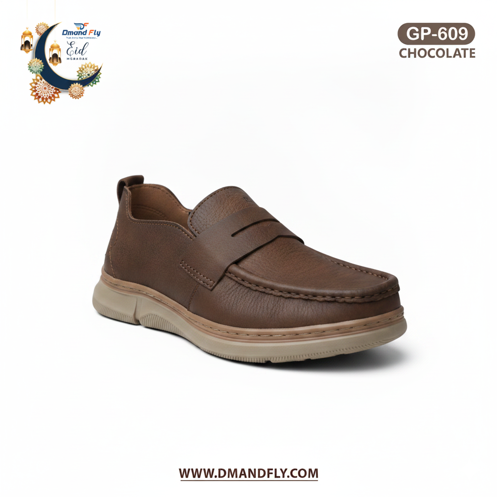 GP-609 Leather Casual Shoe (Chocolate)