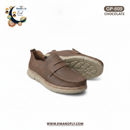GP-609 Leather Casual Shoe (Chocolate)