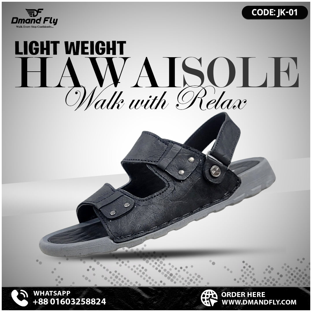 JK-01 Leather Sandal (Black)