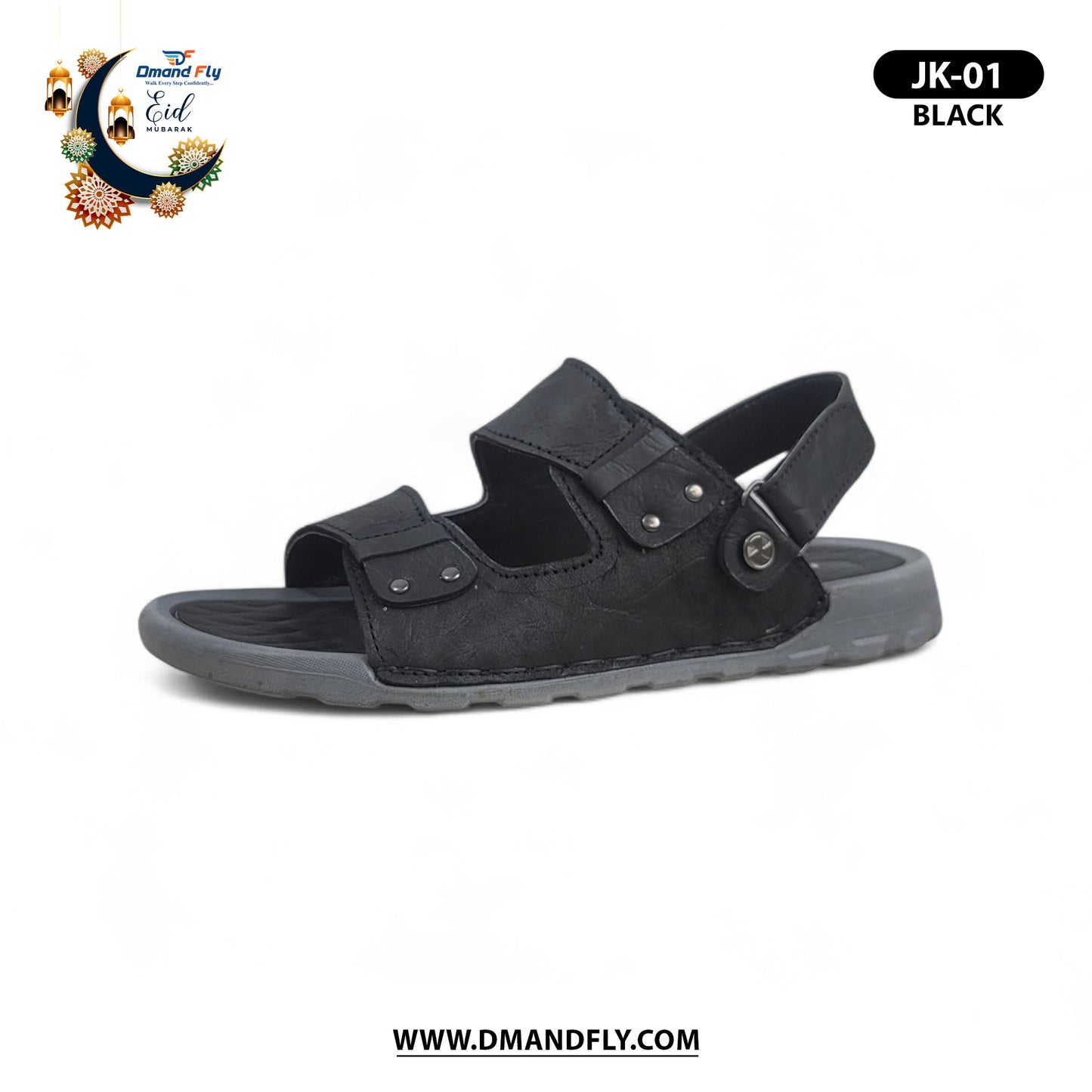 JK-01 Leather Sandal (Black)