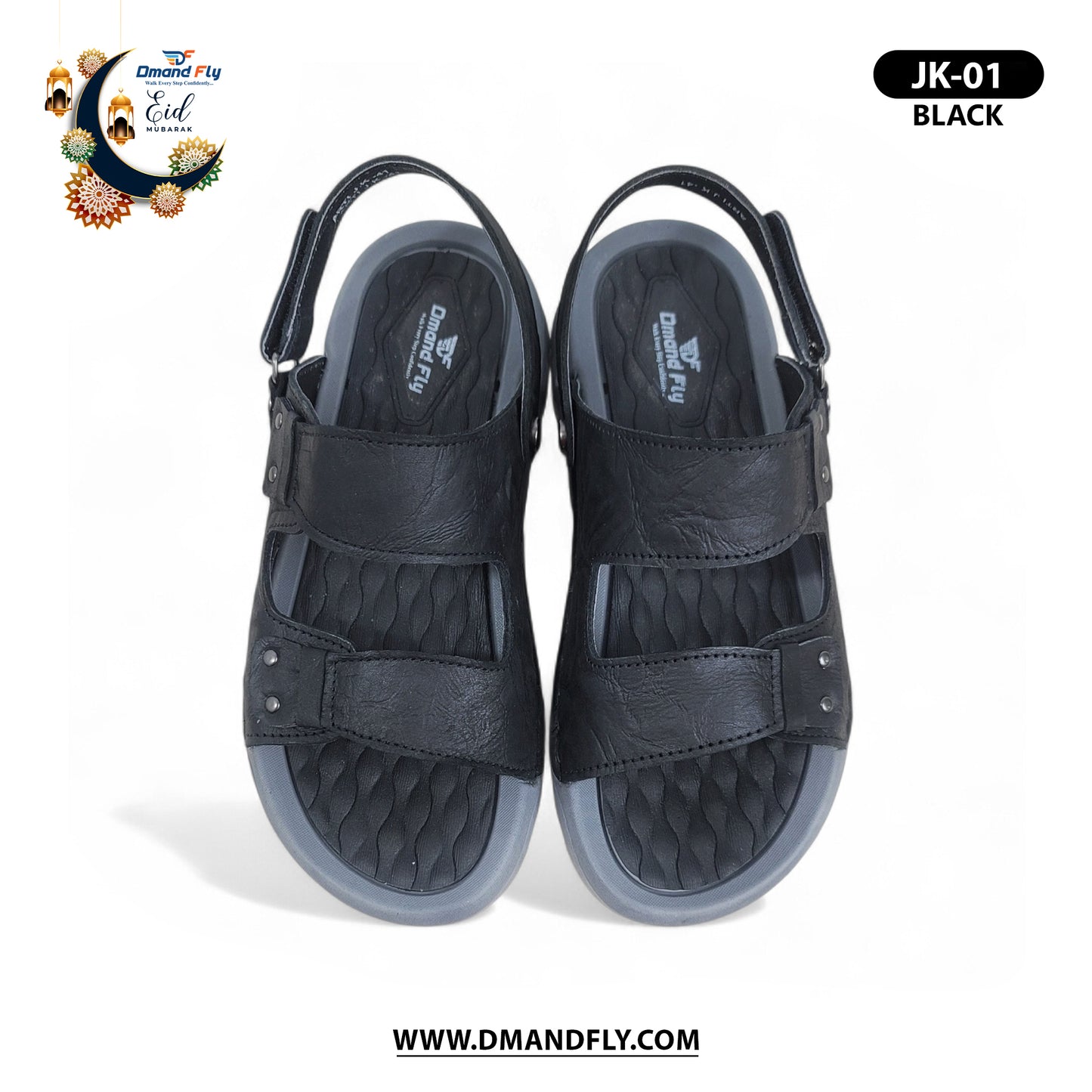 JK-01 Leather Sandal (Black)