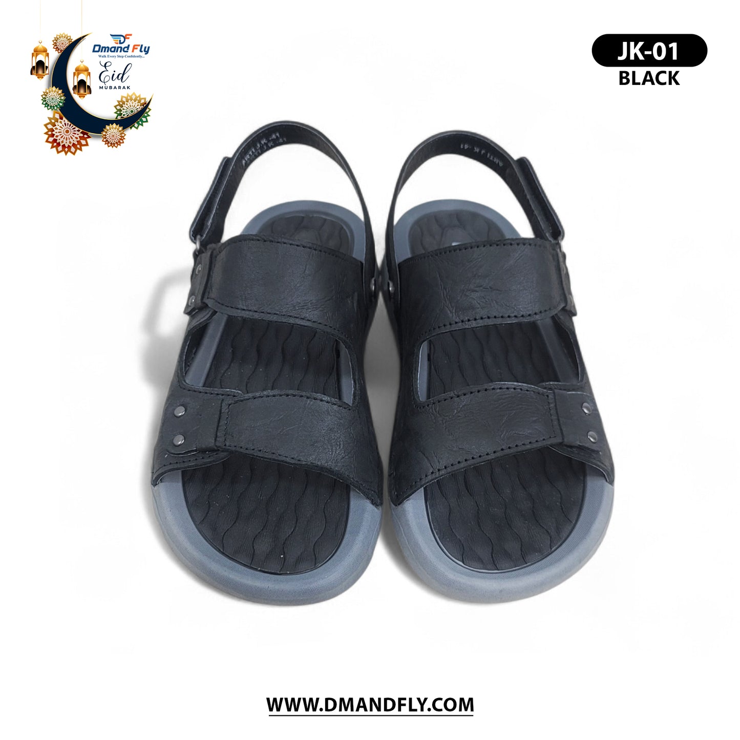 JK-01 Leather Sandal (Black)