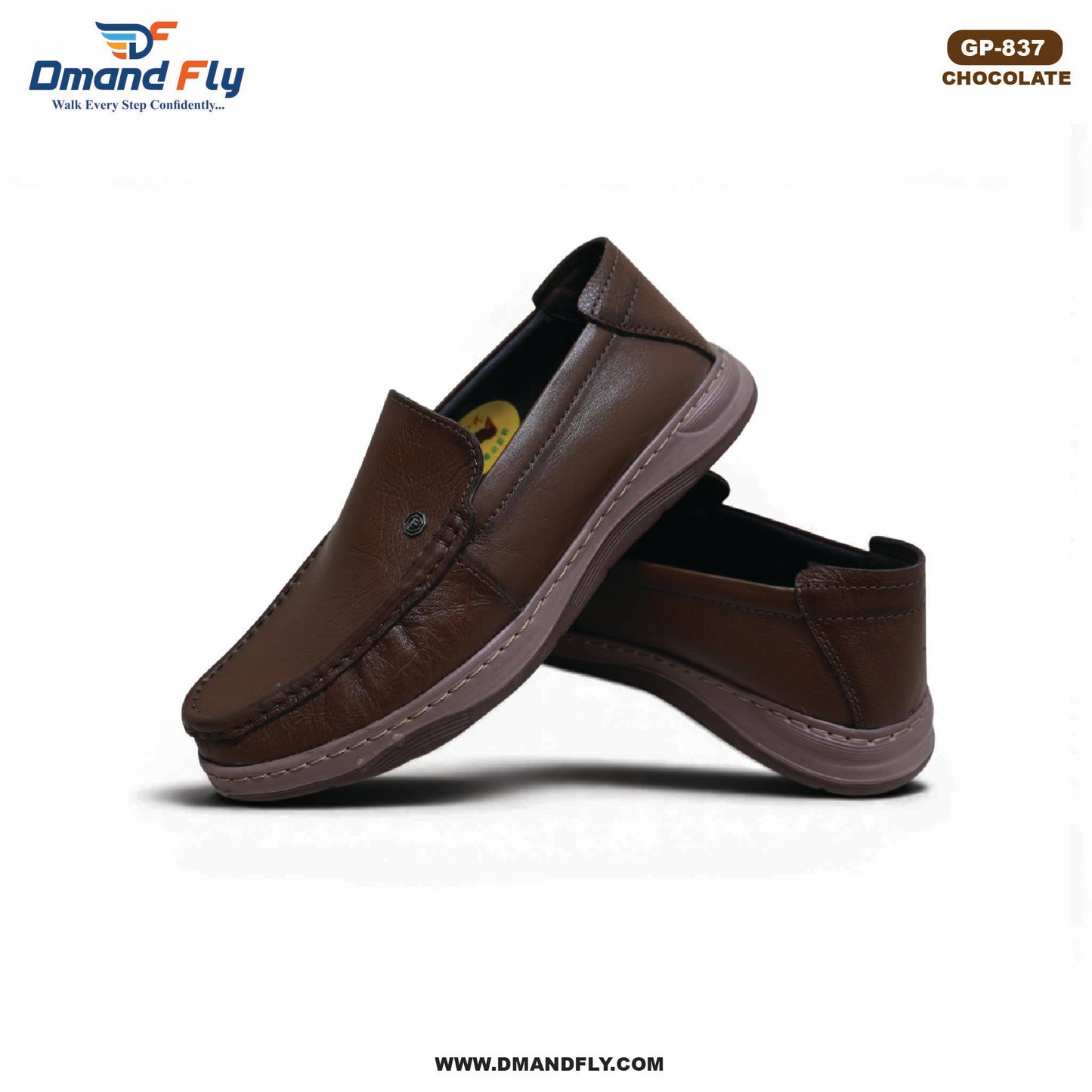 GP-837 Leather Casual Shoe (Chocolate)