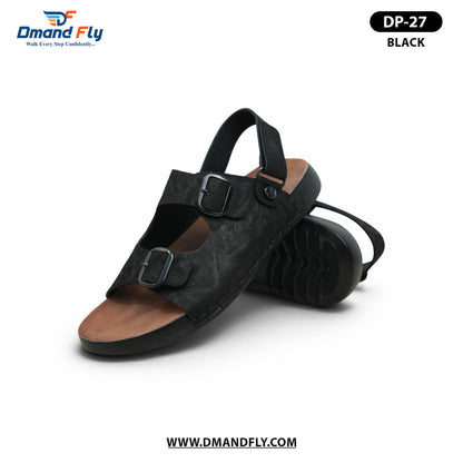 DP-27 Leather Sandal (Black)