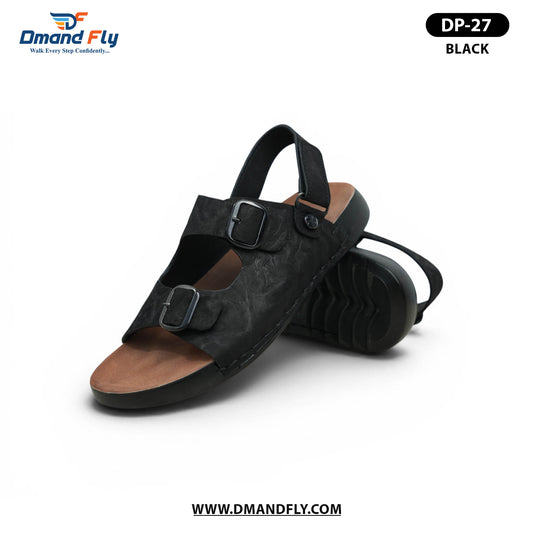 DP-27 Leather Sandal (Black)