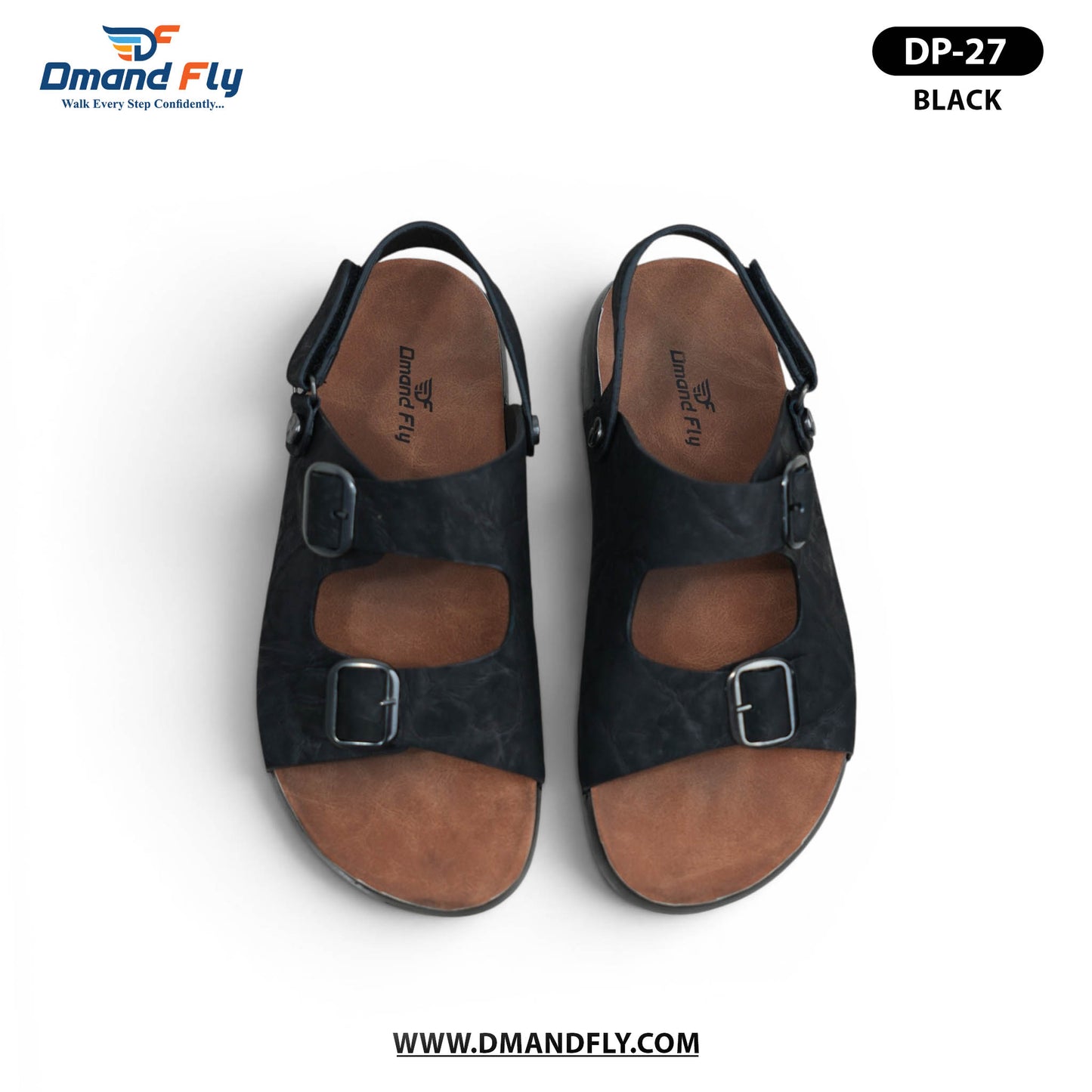 DP-27 Leather Sandal (Black)