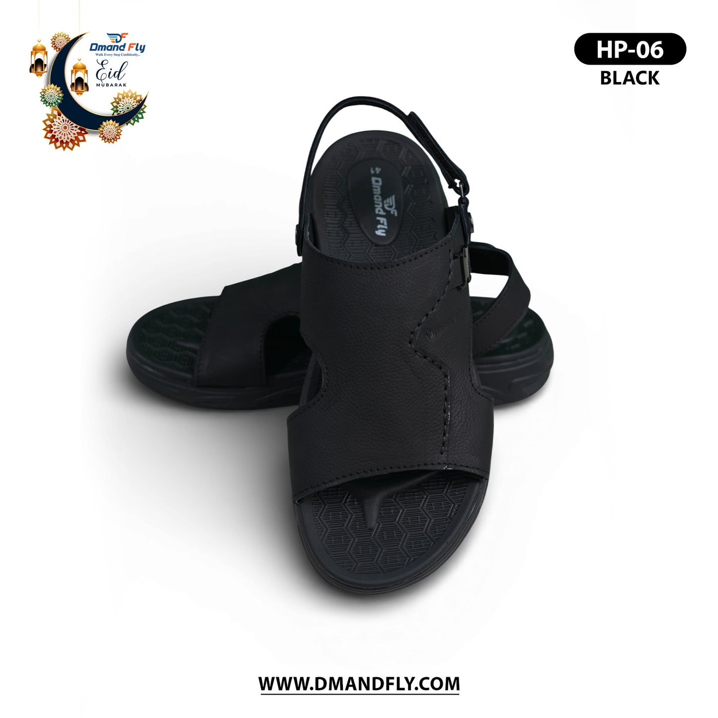 HP-06 Leather Sandal (Black)