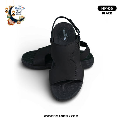 HP-06 Leather Sandal (Black)