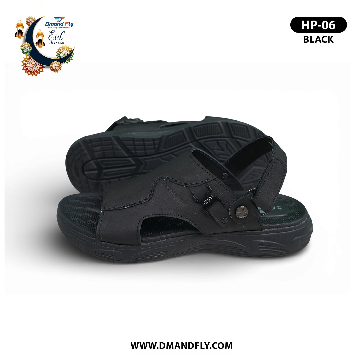 HP-06 Leather Sandal (Black)