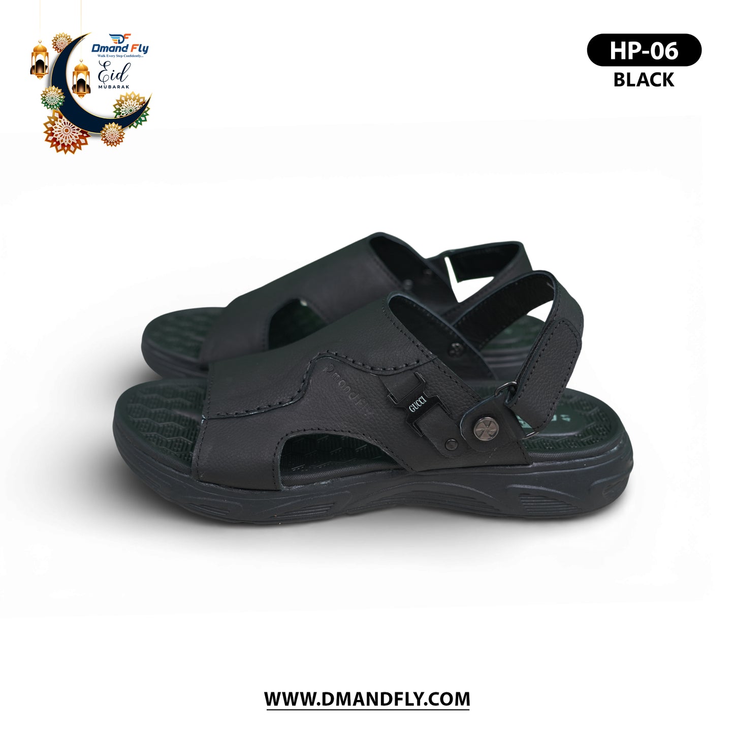 HP-06 Leather Sandal (Black)
