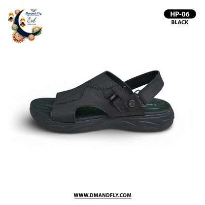 HP-06 Leather Sandal (Black)